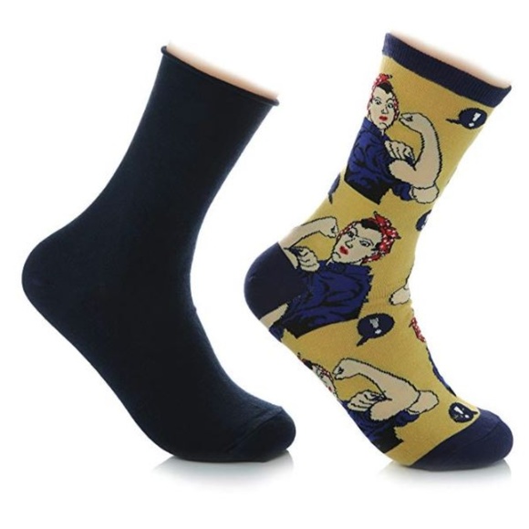 Rosie the Riveter and Plain Navy Sock Bundle - Picture 1 of 1